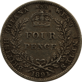 4 pensy 1891 gujana brytyjska a